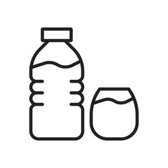 Water drink thin line icons. Editable stroke and Perfect pixel on transparent background
