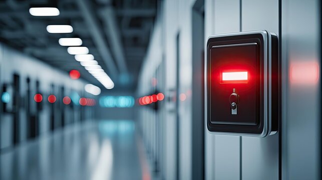 Modern electronic access control panel in a secure environment