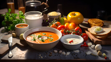 soups in a bowls