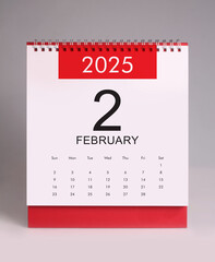 February 2025 desk calendar