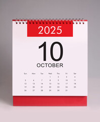 October 2025 desk calendar