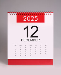 December 2025 desk calendar