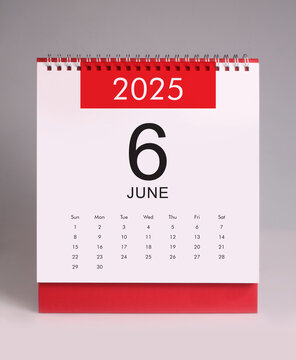 June 2025 desk calendar