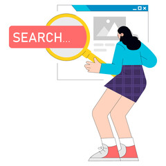 Young Business Woman. Flat Vector Illustration