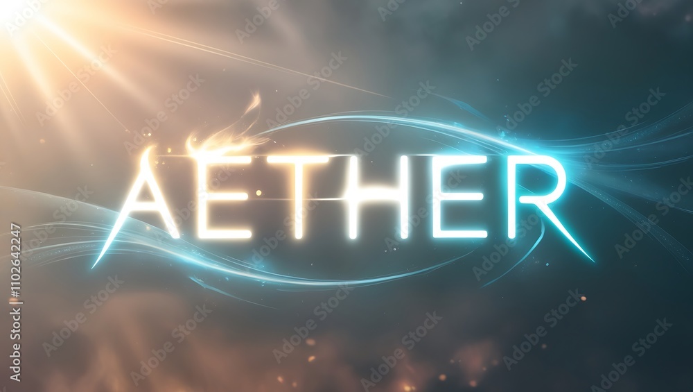 Poster Glowing ethereal text 