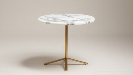 Round marble side table with gold legs for a timeless aesthetic
