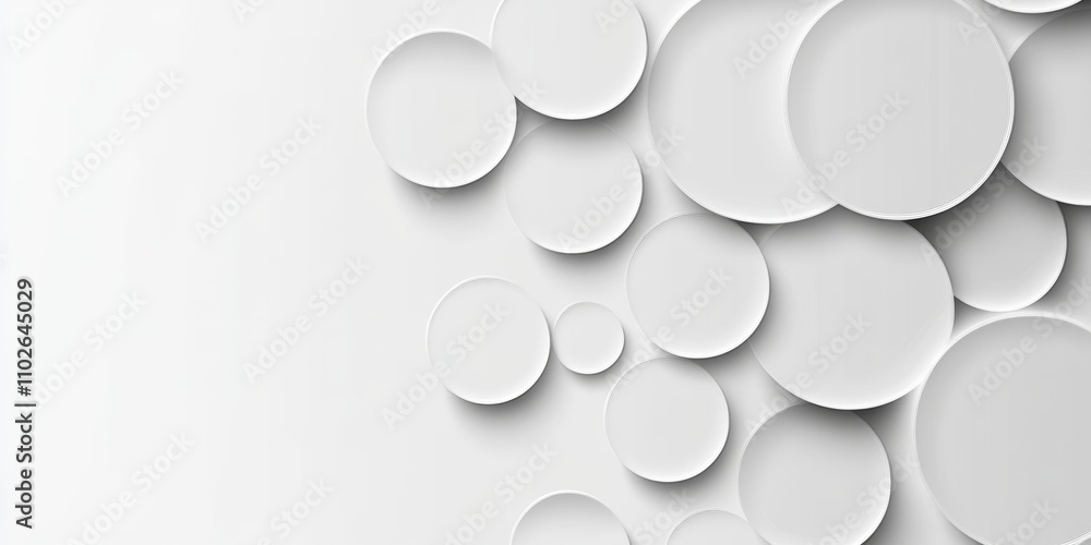 Poster white circle pattern abstract background minimalist design seamless wallpaper with copy space