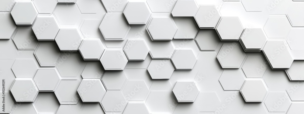 Poster white hexagon honeycomb pattern background minimalist geometric design with copy space