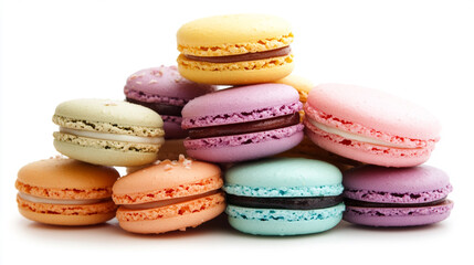 Fototapeta premium isolated stacked of colorful macarons