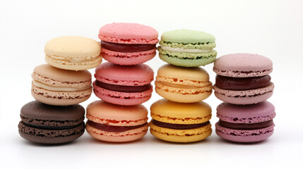 Fototapeta premium isolated stacked of colorful macarons
