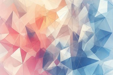 Fototapeta premium Soft geometric background with abstract polygonal shapes and subtle pastel colors, featuring interconnected lines and gradients, creating a calming and modern digital art aesthetic