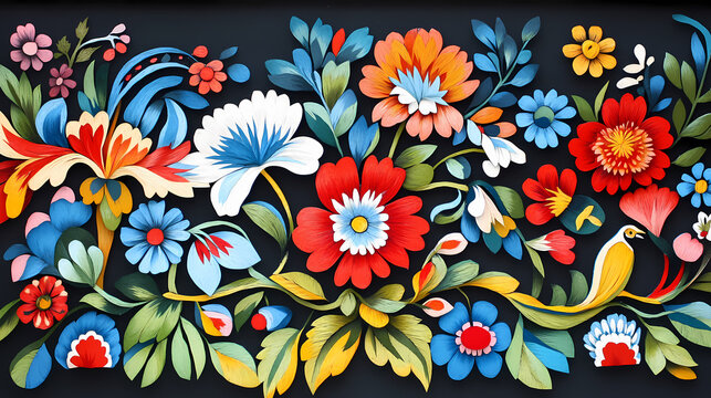 Intricate wycinanki paper cutting, polish folk art tradition. Folk. Illustration
