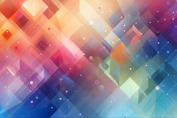 Fototapeta premium Abstract geometric shapes in vibrant gradient colors with transparency and overlapping elements