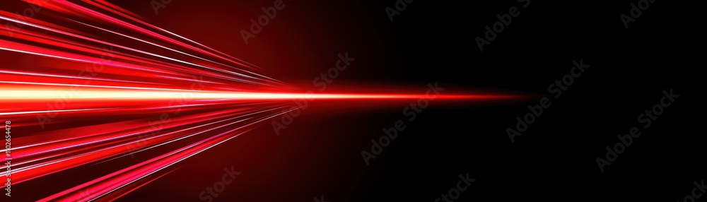 Poster a vibrant red light beam streaks across a dark background, creating a striking visual effect that co