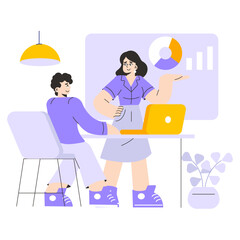 Young Businesswoman. Flat Vector Illustration