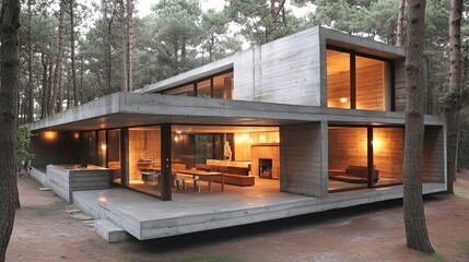 Fototapeta premium Architecture modern design, concrete house 