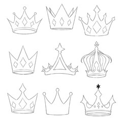 set of crowns vector