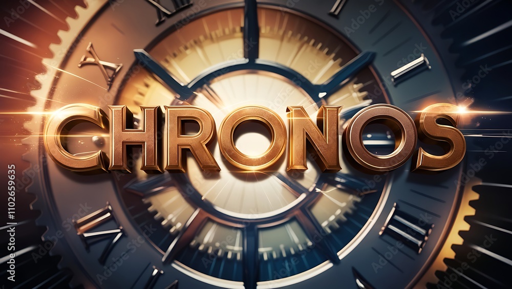 Poster chronos a 3d rendering of the word 