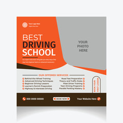Professional Driving School social media post design template