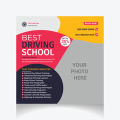 Professional Driving School social media post design template