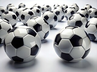 Soccer Ball Silhouettes: Black & White Sports Collection Illustration