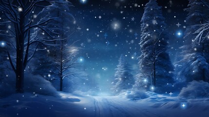 Enchanting snowflakes dancing in the moonlight, transforming the world into a winter wonderland on Christmas Eve.