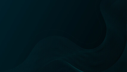 Elegant dark teal background with wavy line patterns and gradient effects.