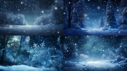 Enchanting snowflakes dancing in the moonlight, transforming the world into a winter wonderland on Christmas Eve.