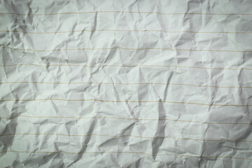 crumpled line paper texture background,  blank sheet notebook