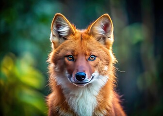 Majestic Asian Wild Dog Portrait, Dhole Photography, Cuon Alpinus, Wildlife Photo