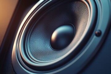 Close-Up View of a High-Quality Speaker Cone Capturing the Texture and Design Elements of an Audio Component for Music Lovers and Audiophiles