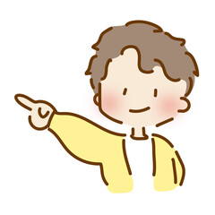 自慢げに指さすゆるくて可愛い男の子