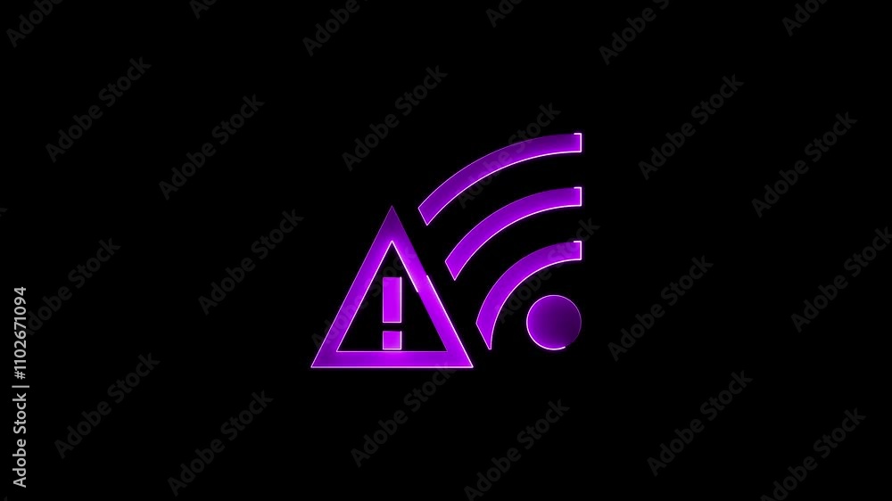 Poster no wi-fi signal indicator blinking animation and network error icon , wifi symbol logo, a sign for w