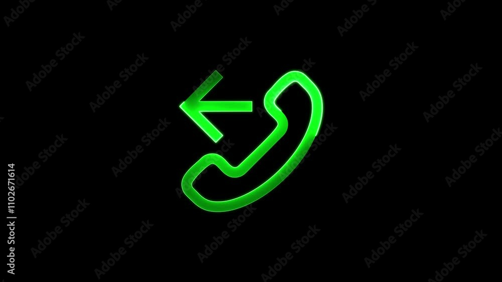 Poster animation of incoming call icon. call answer. phone dial symbol.telephone icon animation on backgrou