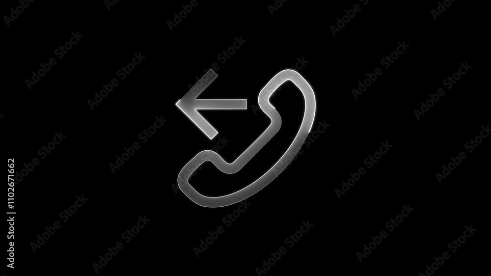 Poster animation of incoming call icon. call answer. phone dial symbol.telephone icon animation on backgrou