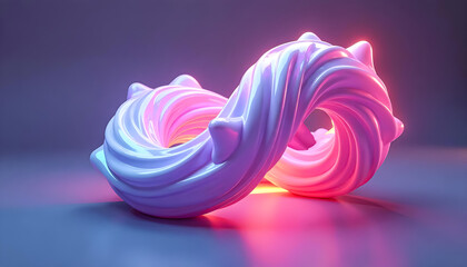  Neon Twisted Loop Design with Glossy Texture.