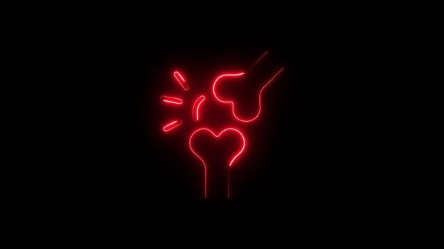Neon dog bone icon animation.