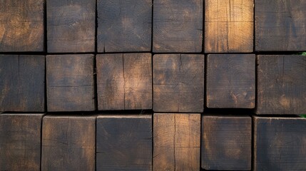 Rustic Wooden Blocks in a Stacked Arrangement