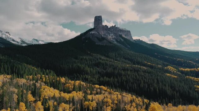 Kebler Pass Fall Colors and Mountain Views 4k Drone video