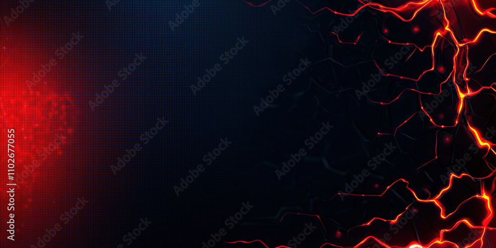 Poster a vibrant abstract background featuring red and blue tones with a dynamic, lightning-like pattern.