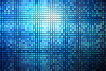 Naklejka premium Abstract Blue Pixel Grid Background Wallpaper, Digital Art, Pixelated Texture, Blue Grid Pattern, Geometric Design, Tech Background