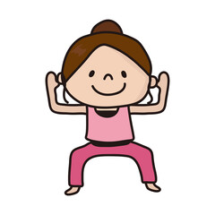 ヨガの女神のポーズをする女性