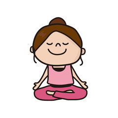 ヨガの蓮華座のポーズをする女性