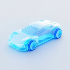blue car isolated on white