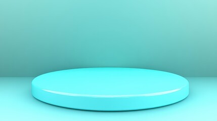 Light Blue Circular Platform Minimalist Background