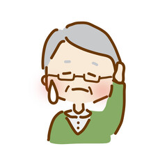 困っているゆるくて可愛いおじいさん