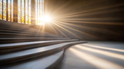 Light Rays Streaming Through Stained Glass Windows