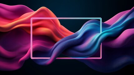 Neon Picture Frame: Modern 3D Illustration
