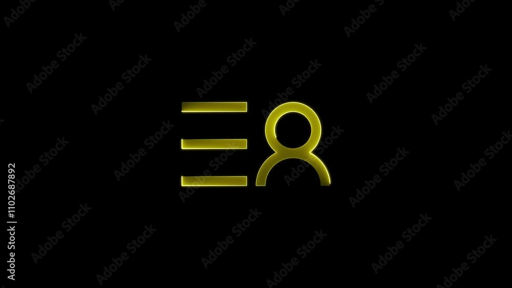 Poster user icom ,animated of menu icon. menu dots or line concept on black background