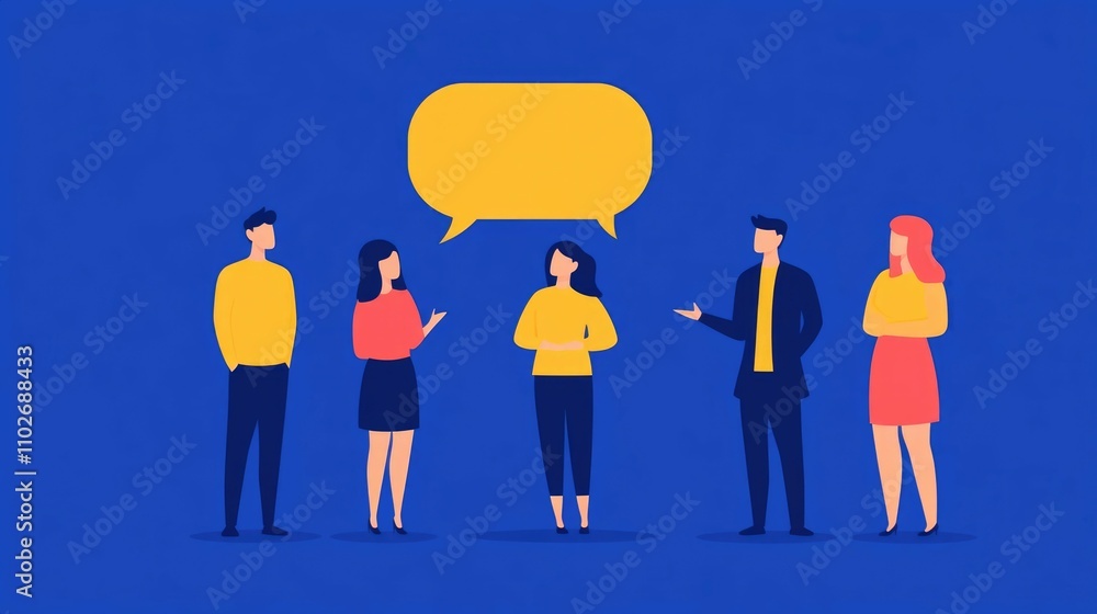 Poster diverse group of business professionals collaborating providing feedback and exchanging ideas during